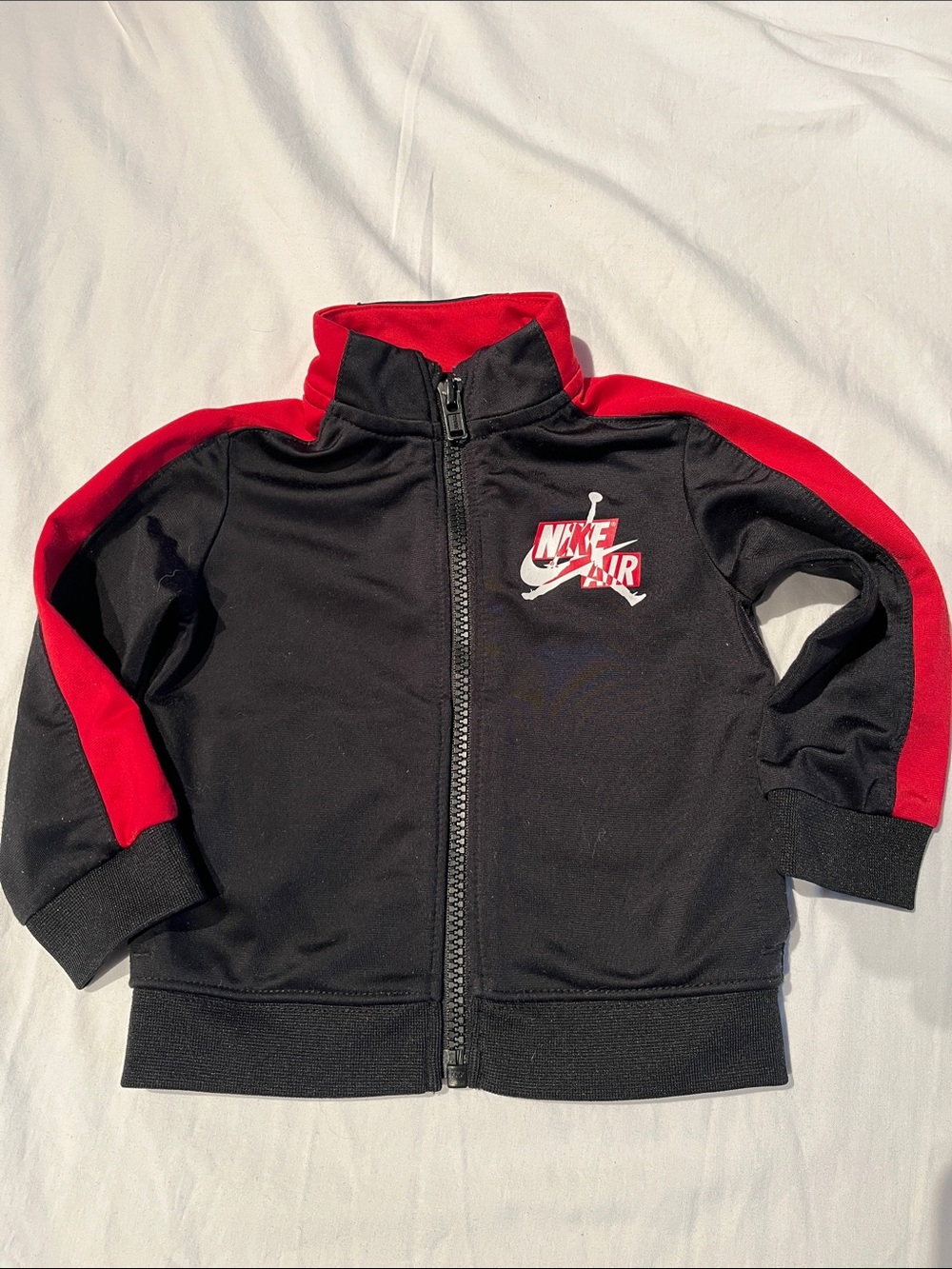 9M Jordan Kids Black and Red Full-Zip Hoodie